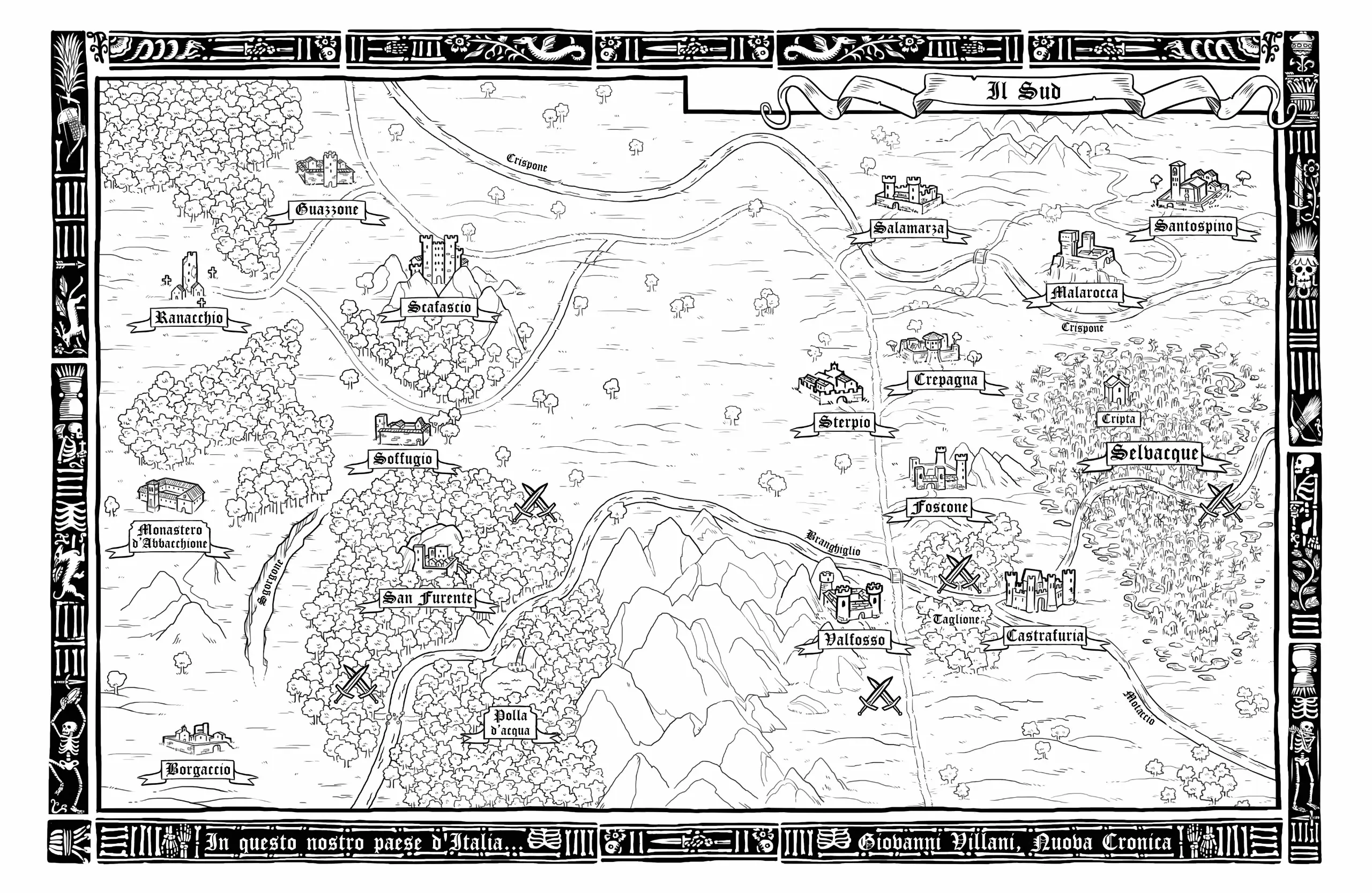 Mappa delle Cronache di Spada e Malora