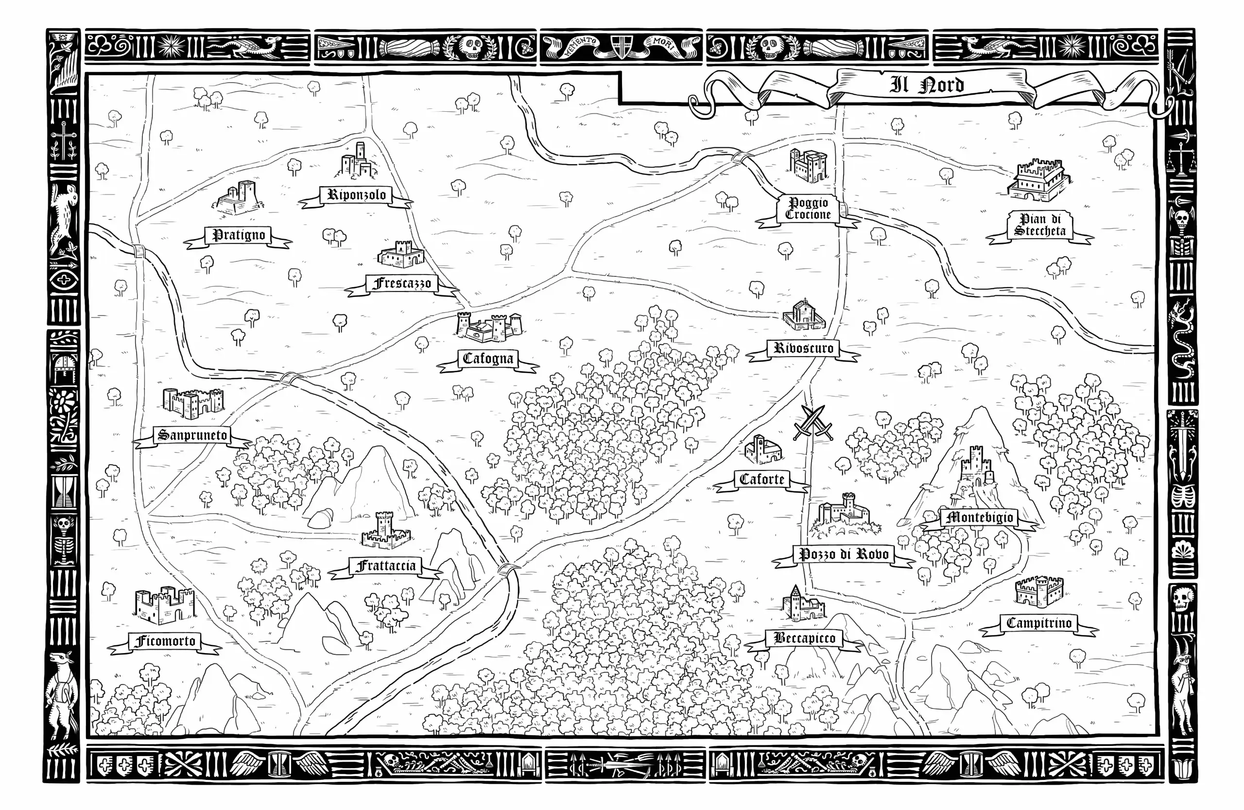 Mappa delle Cronache di Spada e Malora