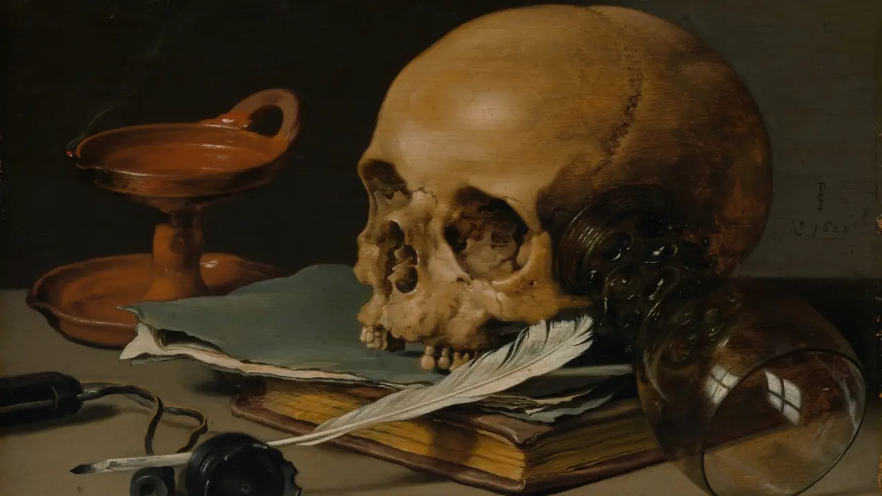 manuale di negromanzia medievale, teschio su libro